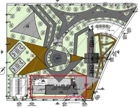 Fig. 19 Espaço escolhido para o projeto de interiores destacado em vermelho