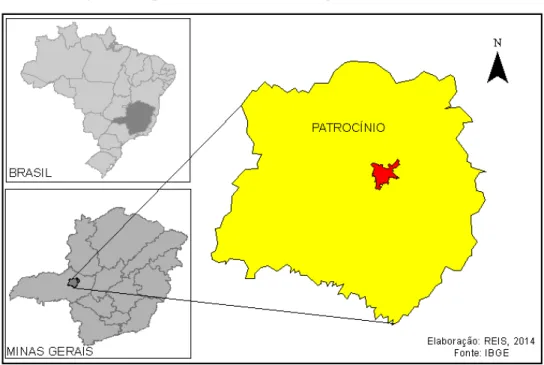 Figura 6: Mapa de localização do município de Patrocínio, MG. 