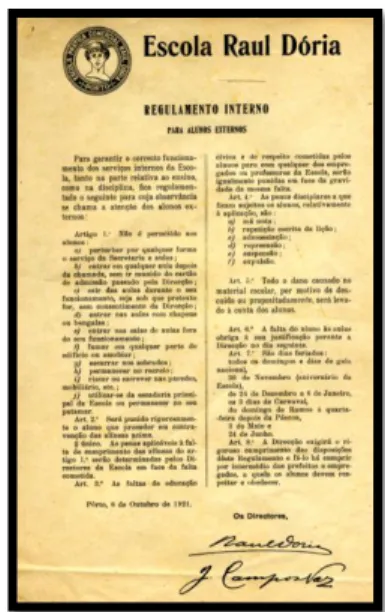 Fig. 18: Regulamento Interno  para alunos externos. 