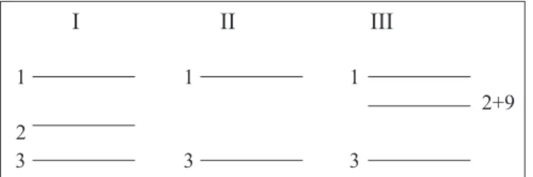Figure 1. Schematic presentation of PRV genomic types (I, II e II) based on the migration of the first three fragments obtained after digestion of viral genomic DNA with restriction enzyme Bam HI (2).