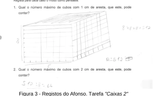 Figura 3 - Registos do Afonso. Tarefa &#34;Caixas 2&#34;