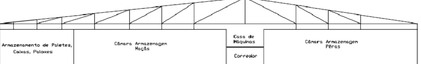 Fig. 7 – Representação do tecto da central fruteira 