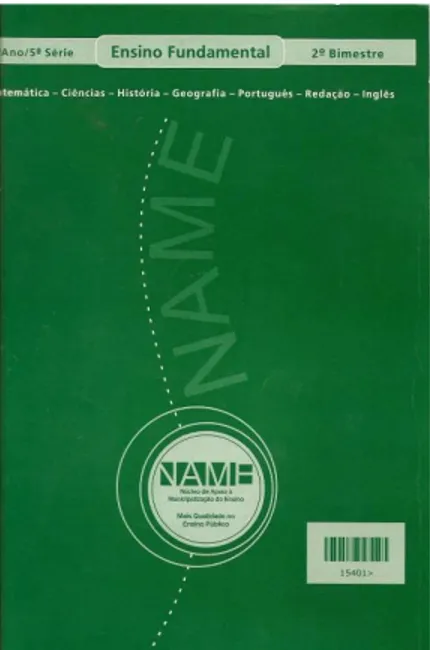 Figura 5 – Capa da Apostila Projeto Name, publicado pela Editora Coc, em 2007, no formato 20x27 cm