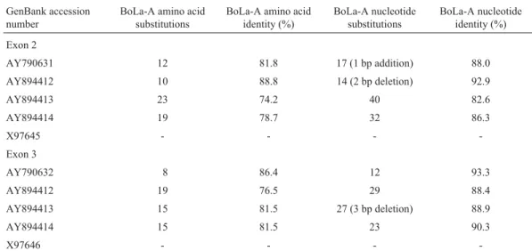 Figure 3a - Sequence alignment using ClustalW methods with Magalign program in DNAstar using MHC class I (BoLa-A) nucleotide sequences of crossbred cattle, Holstein Friesian cattle and Murrah buffaloes of exon 2.