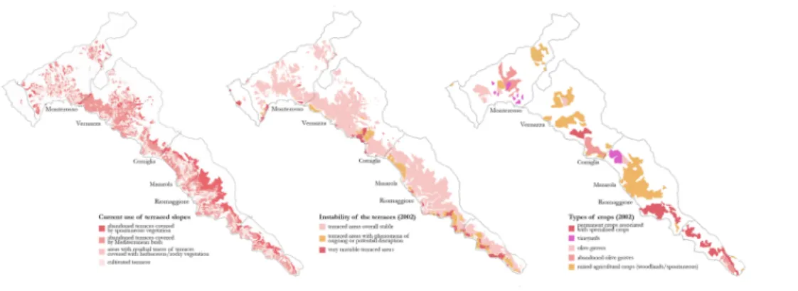 Fig. 4 – Current state of terraces in the area of the Cinque Terre Na onal Park