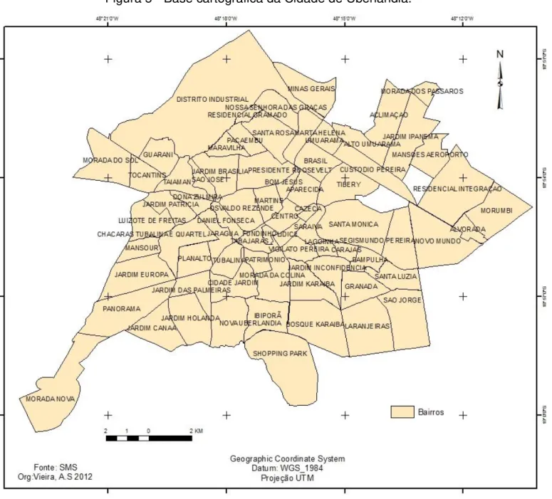 Figura 5 - Base cartográfica da Cidade de Uberlândia. 