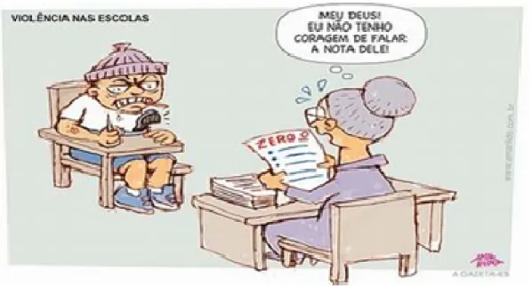 FIGURA 9 – Charge - Violência nas escolas 