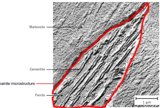 Figura 6 – Fotomicrografia da transformação da bainite superior 10