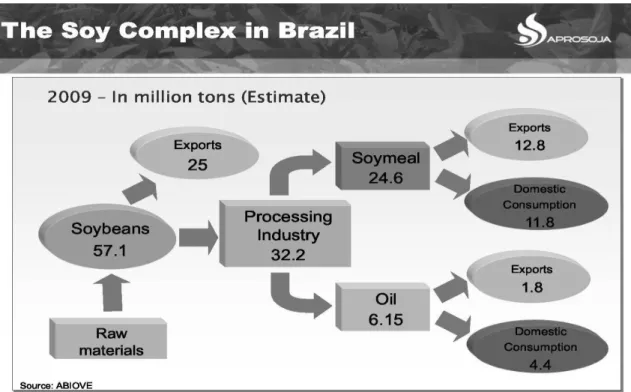 Figura  02:  Complexo  da  soja  no  Brasil  (FONTE:  APROSOJA  –  Associação  dos  Produtores  de  Soja  do  Estado  do  Mato  Grosso