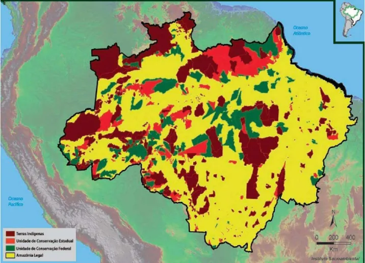 Figura 04: Áreas protegidas na Amazônia Legal (Fonte: CARNEIRO FILHO, Arnaldo; 