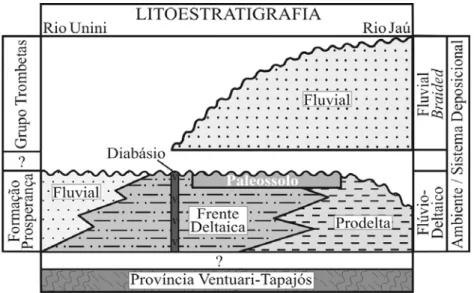 Figura 6. Litoestratigrafia da região do baixo rio Negro entre a foz dos  rios Unini e Jaú
