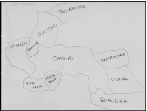 Figura 39  –  Município, distritos, povoados e cidades do entorno   Org.: ROSA, O. – Escola Campo 2007