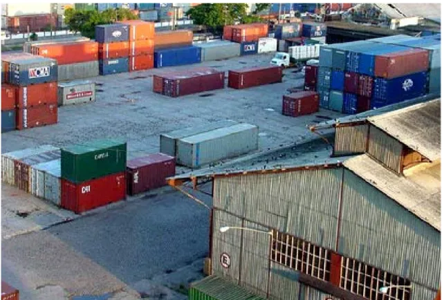 FIGURA 7: Porto de Belém do Pará- Pátio de armazenamento de Contêineres e Cargas.