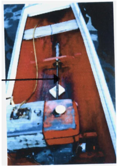 FIGURA 9: Pequena embarcação com eixo de motor descoberto.