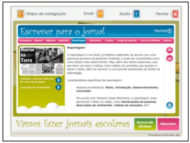 Fig. 4 Writing for Newspapers Screen 