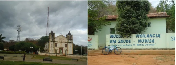 Foto 5 – a) 1 ᵃ  Igreja construída em Minas Gerais b) Unidade Básica de Saúde de  Matias Cardoso
