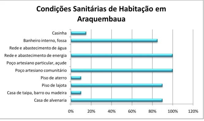 Gráfico 4. Condições Sanitárias de Habitação em Araquembaua 