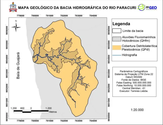 Figura 7: Mapa geológico da bacia hidrográfica do rio Paracuri. 