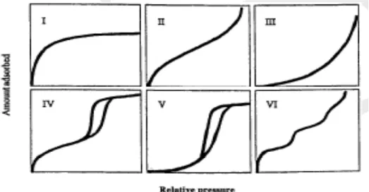 Figura 3.8: Isotermas de adsorção classificadas por Brunauer et al. (1936). 