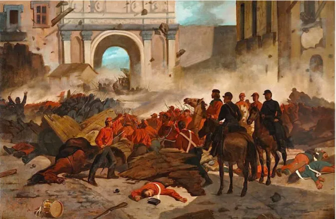 Figura 2: Giovanni Fattori. Garibaldi em Palermo, 1860. Óleo sobre tela (88x132 cm). Roma, Coleção  particular