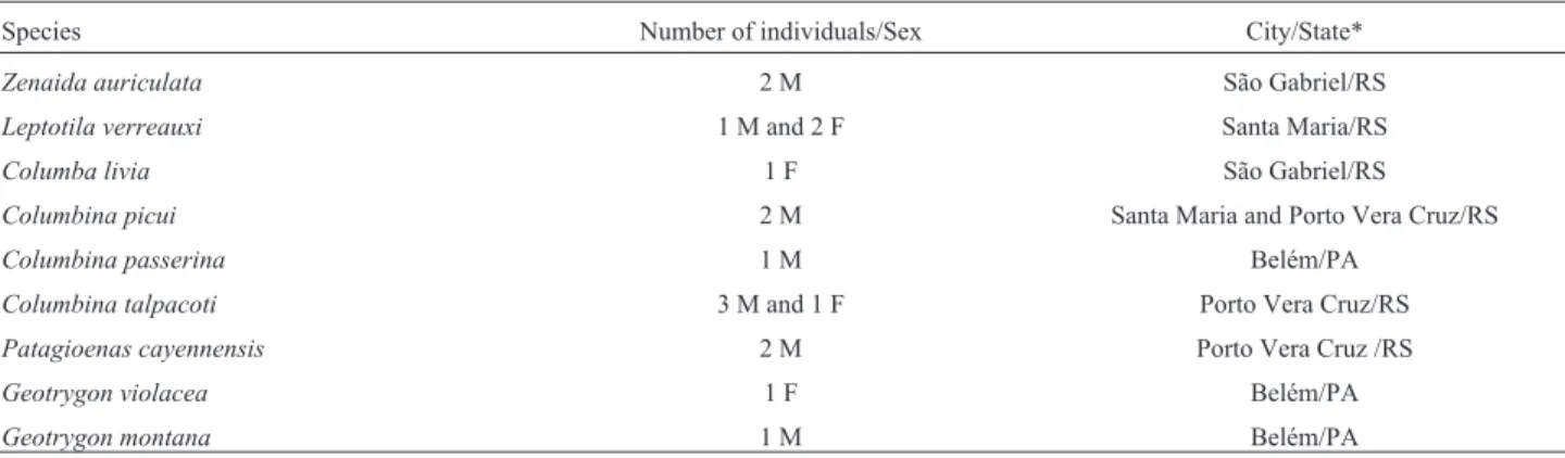 Table 1 - Information concerning the individual samples used for this study.