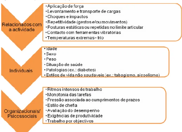 Figura 6. Factores de risco de LMELT (Adaptado de Bergamasco, Girola &amp; Colombini, 1998; 