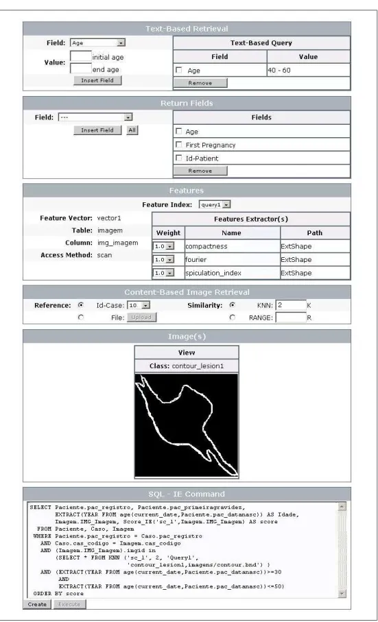 Figura 4.6: Interface de pesquisa do SISPRIM para realizar a consulta Query1.
