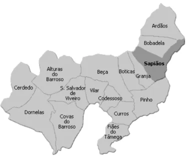 Figura 3 – Mapa do concelho de Boticas 