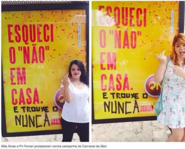 Figura 1 - Foto das amigas Pri Ferrara e Mila Alves, publicada na Folha de São Paulo.