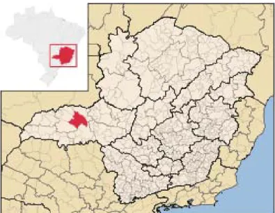 Figura 10 – Mapa de Minas Gerais com destaque de Uberlândia 