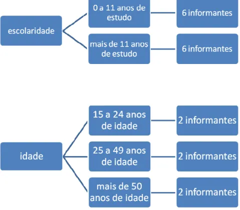Figura 7: Estratificação dos informantes. 