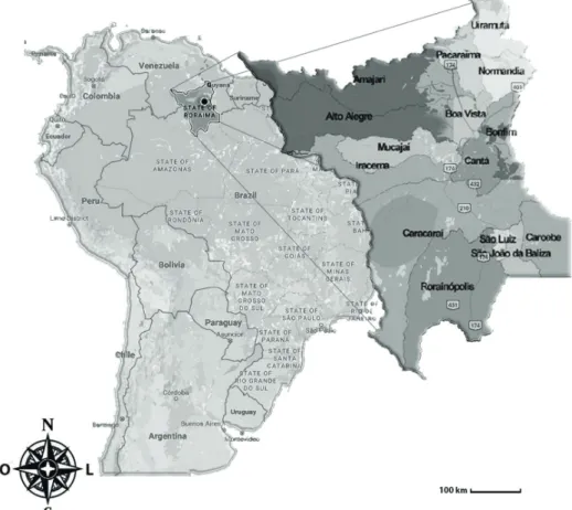 Figure 1 - Geographic localization of Roraima State, Brazil