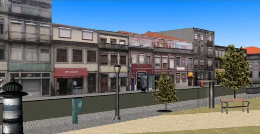 Figure 1.1 – Screenshot of an urban environment created. Adapted from [CBSF07].