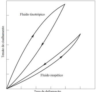 Figura 3.4  –  Ilustração da técnica de histerese de um fluido dependente do tempo  (adaptado de CHHABRA, 2007)