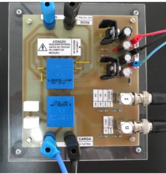 Figura 4.2 – Placa de condicionamento de sinal com transdutores LA 25-NP e LV 25-P 