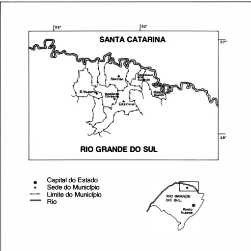 Fig  1  - Localização geográfica da região estudada. 