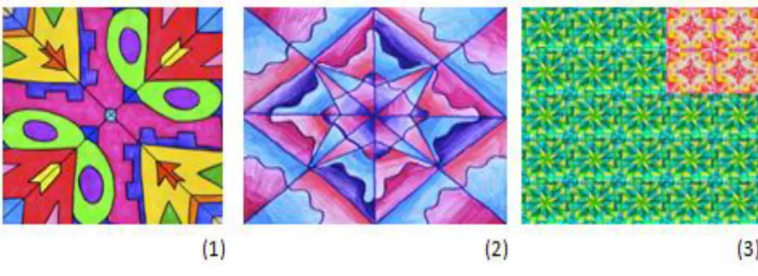 Figure 1. Samples of Modular Compositions presented to the students in a crescent level of difficulty