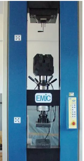 Figura 6.1 – Máquina (modelo DL Emic) utilizada nos ensaios para o rompimento dos  corpos-de-prova 