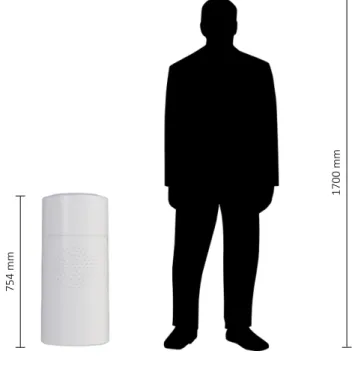 Figura 82 - Imagem ilustrativa do tamanho do compostor comparado com uma pessoa  com cerca de 1,70 m