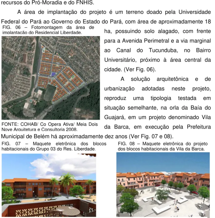 FIG.  08  –  Maquete  eletrônica  do  projeto  dos blocos habitacionais da Vila da Barca