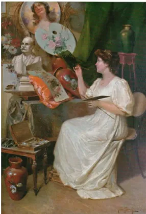 Figura 6: Carlos De Servi. Atelier, 1900, óleo s/ tela 90 x 62 cm. 
