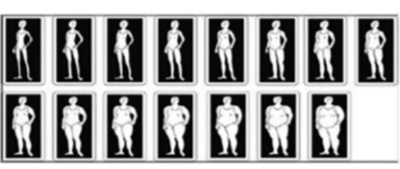 Figura 1. Escala de Silhuetas para Adultos Brasileiros  de Kakeshita et al. 21 . Validada para adolescentes  brasileiros por Laus et al