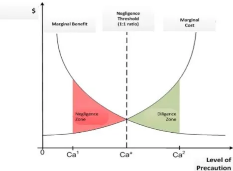 Figure 1 - Graphical representation of the incremental Learned Hand standard as criterion                    for negligence assessment