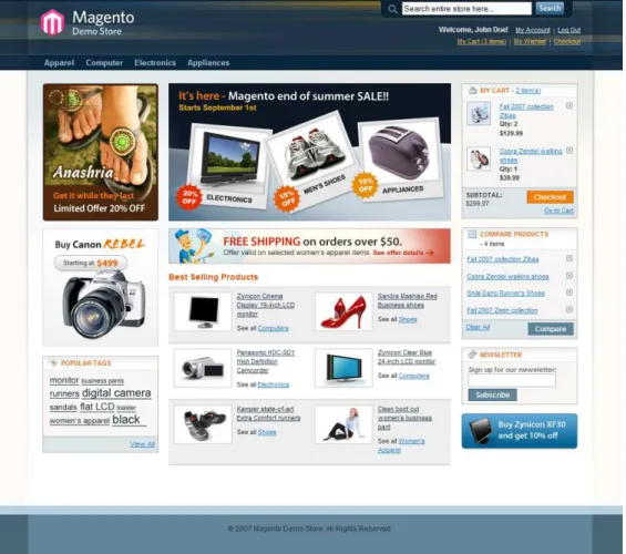 Figura 3 - Front office do Mangento 