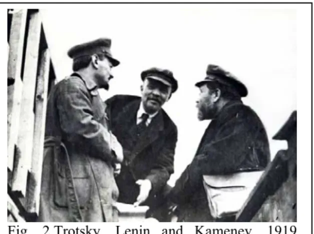 Fig. 2.Trotsky, Lenin and Kamenev, 1919.   