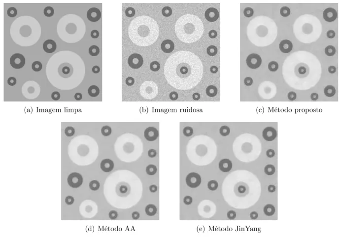Figura 5.6: Resultados dos métodos para imagem Sintética 5.