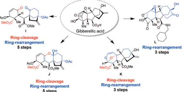 FIGURE 13  - Ring-distortion strategies to access gibberellic-based scaffolds.