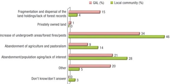 Figure 1. Main problems listed regarding Montemuro Mountain Site forest.
