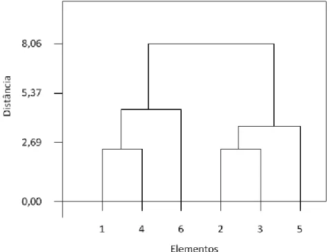 Figura 4 Ű Dendograma resultante do método Ward.
