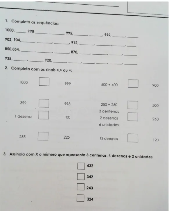 Figura L1. Ficha de avaliação sumativa realizada no 2.º período. Dados  disponibilizados pela Professora Cooperante